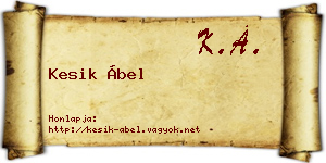 Kesik Ábel névjegykártya